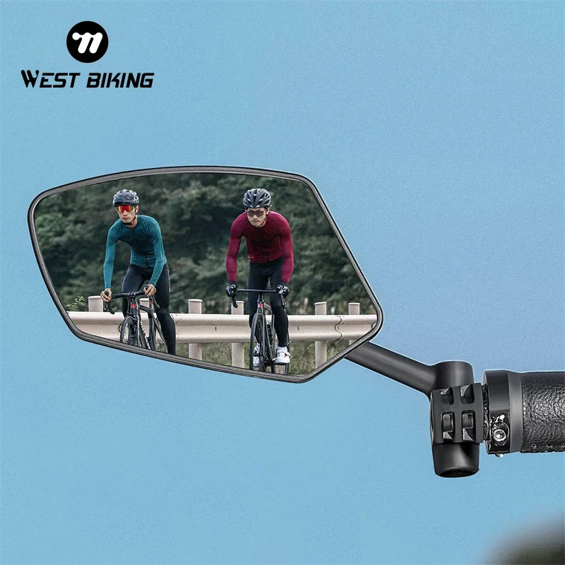 Mirror Extender Bar - WEST BIKING Fahrradspiegel, blendfrei, Lenkerende, 360-Grad-Rückspiegel,
