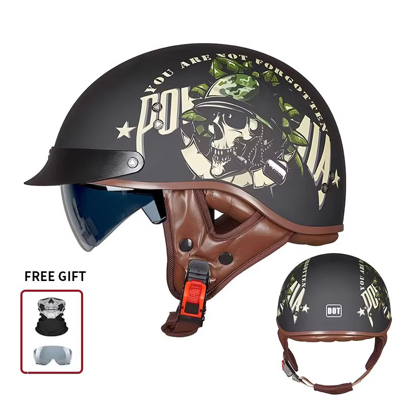 Vintage-Halbgesichts-Motorradh – Motorcycle Gear Vintage Bewertung und Preis