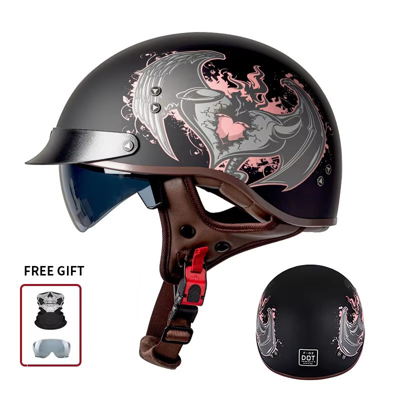 Vintage-Halbgesichts-Motorradh – Motorcycle Gear Vintage Bewertung und Preis