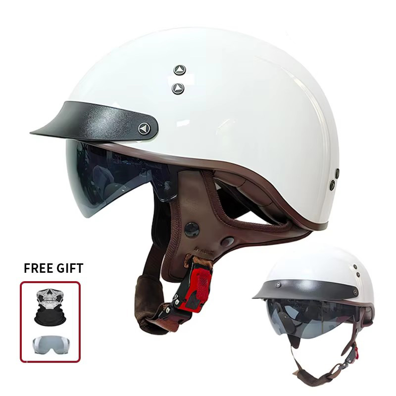 Vintage-Halbgesichts-Motorradh – Motorcycle Gear Vintage Bewertung und Preis