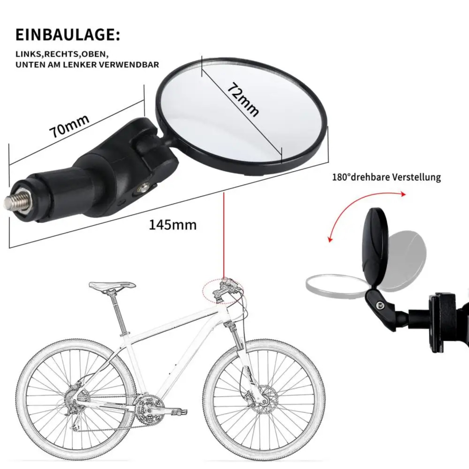 2 Stück Fahrrad-Rückspiegel Fa – Mirror Extender Bar Bewertung und Preis